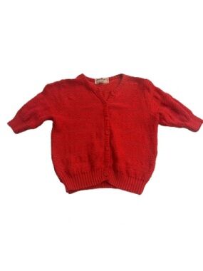 Vintage Helen Harper | Red Button-up Short Sleeve Cardigan Small
